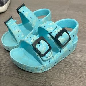 Wonder Nation Toddler Shark Strap Blue Sandals Size 4
